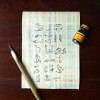 Coffret - Calligraphie - Ecriture égyptienne - Calame - Papier Papyrus - Herbin