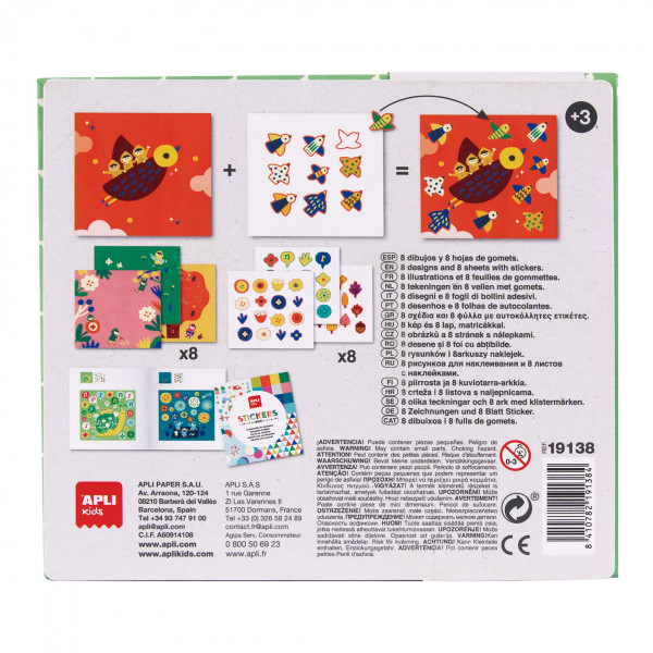 Boîte de gommettes - Enfant - Jeu - Animaux liliputiens - Apli Kids