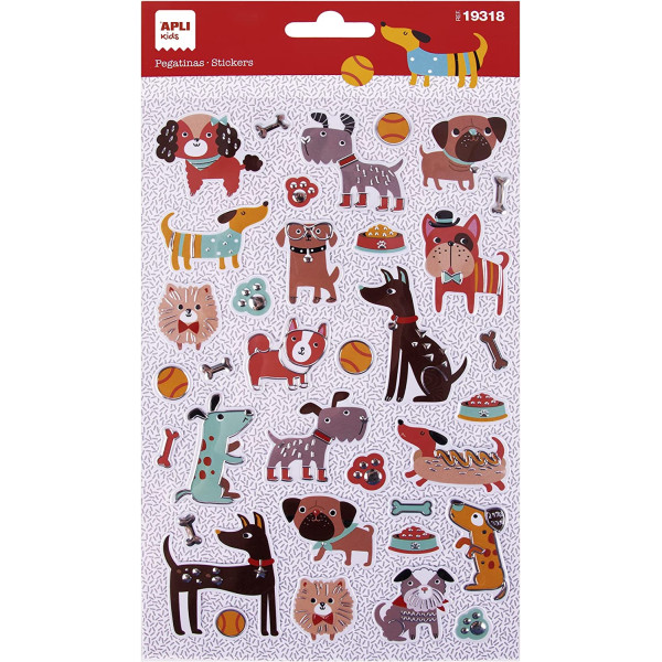 Gommettes - Stickers - Animaux - Chiens - 35 pièces - Apli Kids