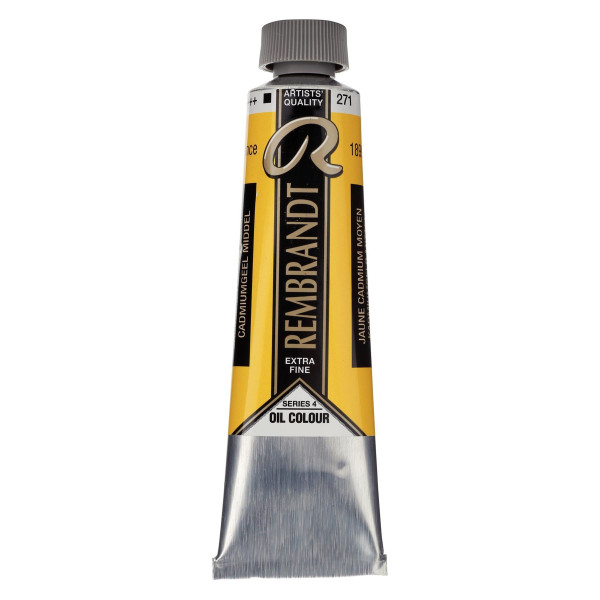 photo-Peinture à l'huile extra-fine en tube jaune cadmium moyen 40ml - Rembrandt