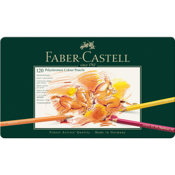 photo-Crayons de couleur - Polychromos - Faber-Castell - Boîte métal 120 pièces