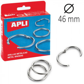 Anneaux métalliques articulés - Diamètre 46 mm - 10 unités - Apli