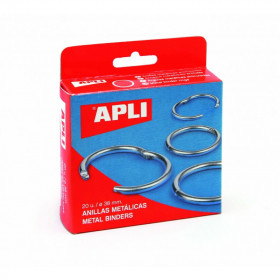 photo-Anneaux métalliques articulés - Diamètre 46 mm - 10 unités - Apli