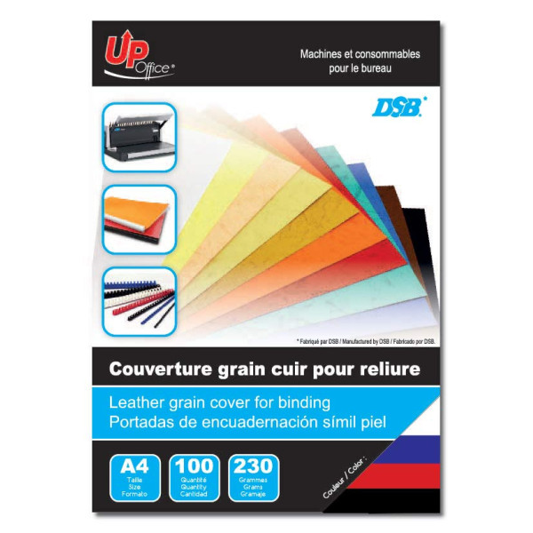 photo-Couverture pour reliure - Assortiment de couleurs - A4 - Grain cuir - UpOffice