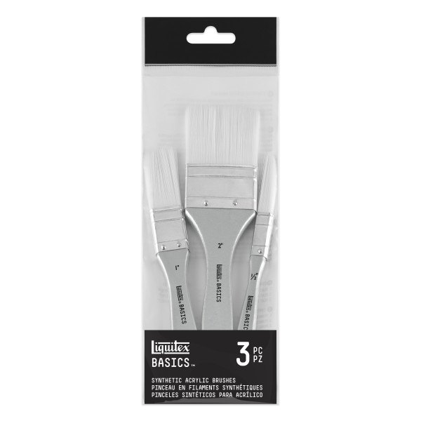 3 pinceaux - Brosses - Plat - Acrylique - Synthétique - Liquitex