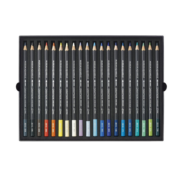 20 crayons de couleur - Caran d'Ache Museum - Assortiment couleurs marine