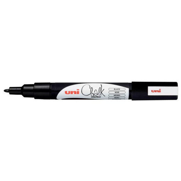 photo-Marqueur craie Uni chalk marker Uni Ball pointe fine noir