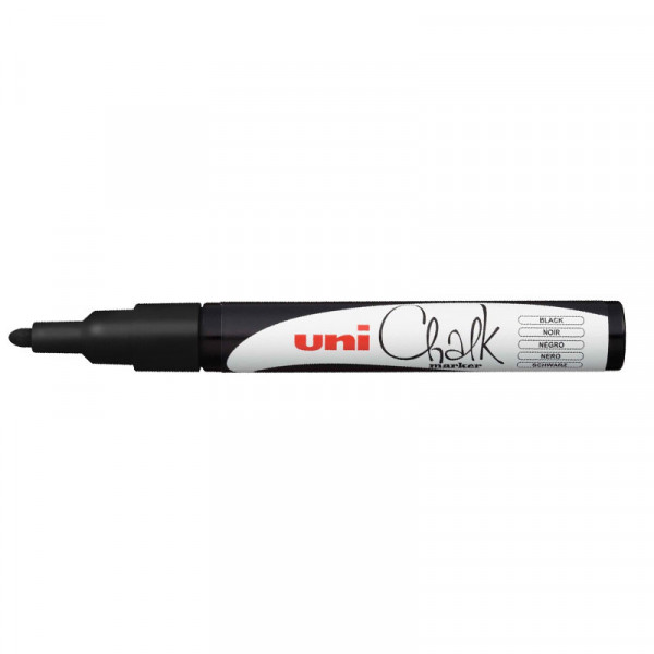 photo-Marqueur craie Uni chalk marker Uni Ball pointe moyenne noir