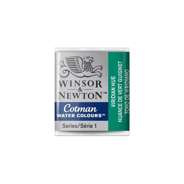 photo-Peinture aquarelle fine - 1/2 godet - Nuance de vert guignet - Cotman - Winsor et Newton