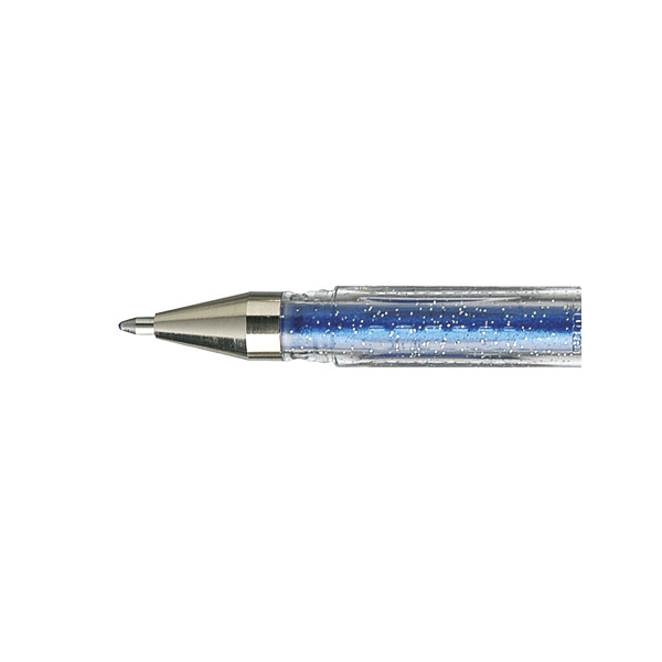 photo-Stylo - Encre gel pailletée - Bleu - Pointe 1mm - UniBall - Signo