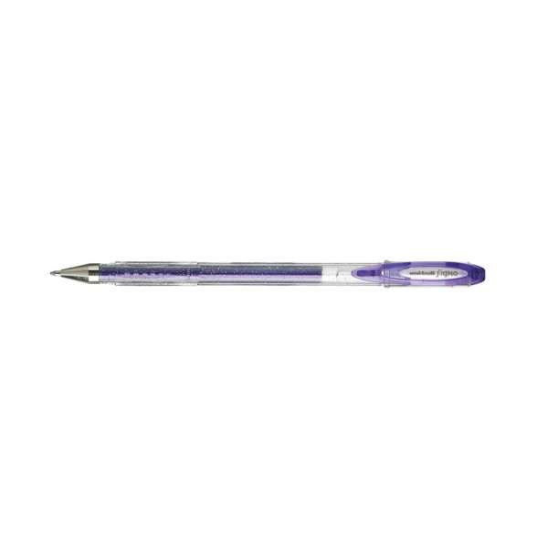 Stylo - Encre gel pailletée - Violet - Pointe 1mm - UniBall - Signo