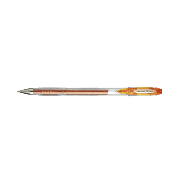 Stylo - Encre gel pailletée - Orange - Pointe 1mm - UniBall - Signo