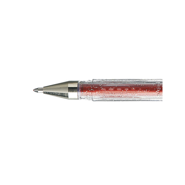 photo-Stylo - Encre gel pailletée - Rouge - Pointe 1mm - UniBall - Signo