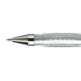 photo-Stylo encre gel argent pointe moyenne 0,8mm UniBall Signo