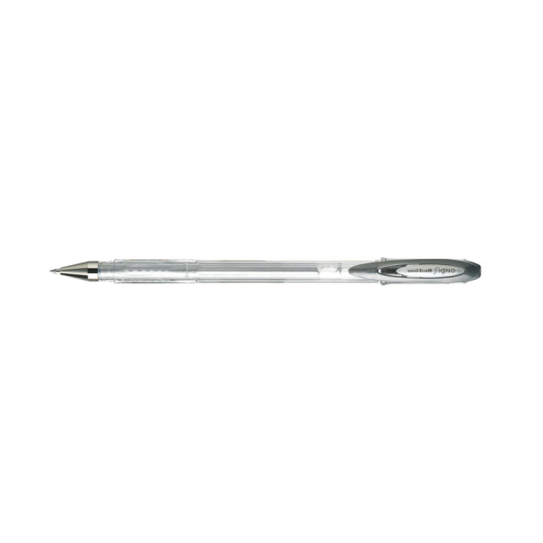 Stylo encre gel argent pointe moyenne 0,8mm UniBall Signo