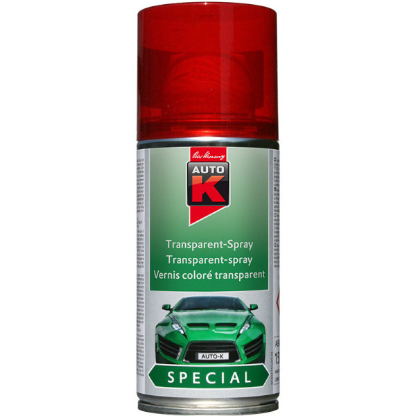 photo-Bombe de vernis coloré transparent - rouge - Auto-K - 150ml