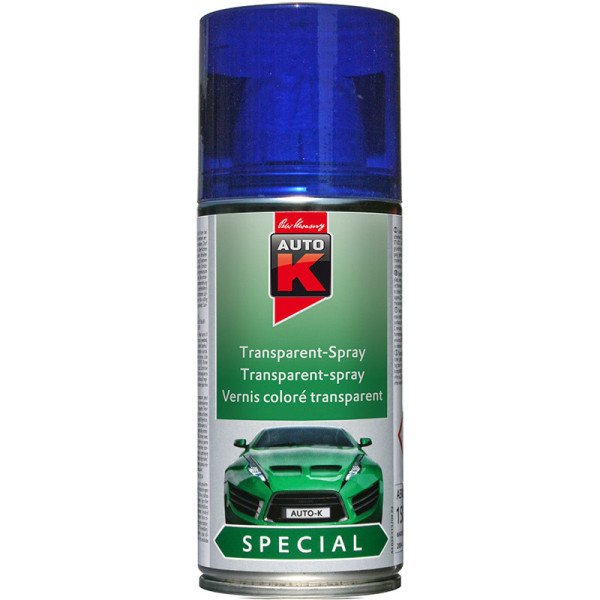 photo-Bombe de vernis coloré transparent - bleu - Auto-K - 150ml