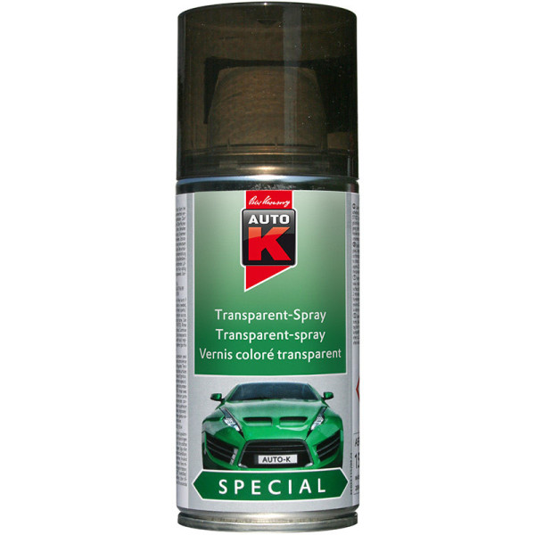 photo-Bombe de vernis coloré transparent - noir fumé - Auto-K - 150ml