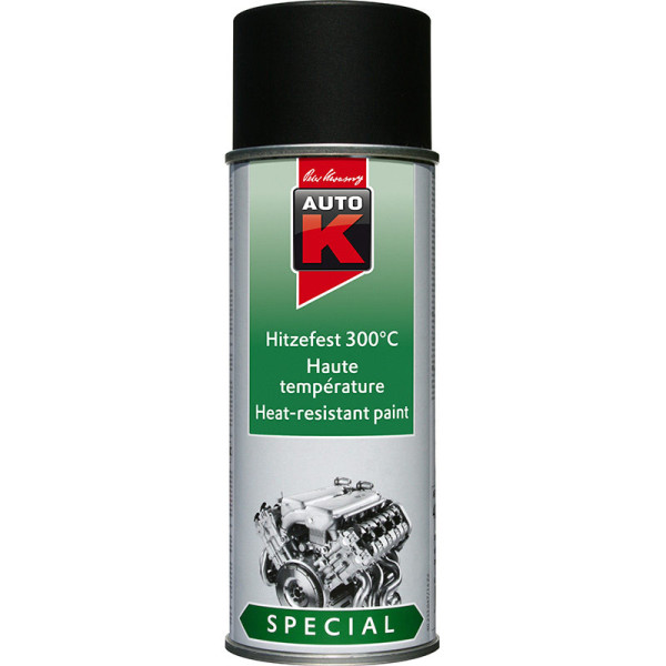 photo-Bombe de peinture haute température moteur voiture Auto K 400ml noir