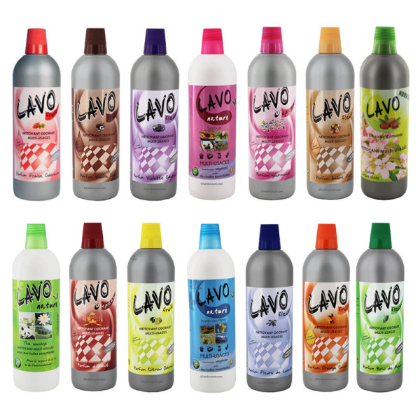 photo-14 bidons de nettoyant Odorant Multi-Usages - Différents parfums - 1L - Lavo Fruit
