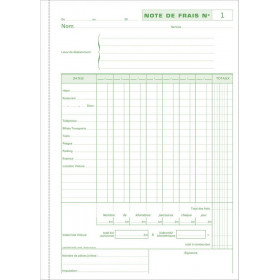Cahier de notes de frais - A4 29,7x21 cm - 50 feuilles - Dupli - Exacompta 3144E
