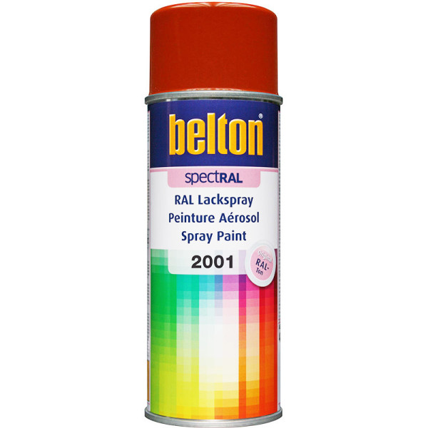 photo-Bombe de peinture Belton Spectral RAL2001 Orange rouge 400ml