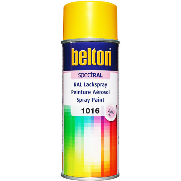photo-Bombe de peinture Belton Spectral RAL1016 Jaune soufre 400ml