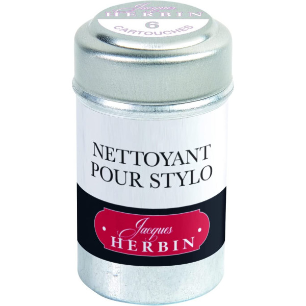 photo-6 cartouches de nettoyant pour stylos plume et roller - Herbin
