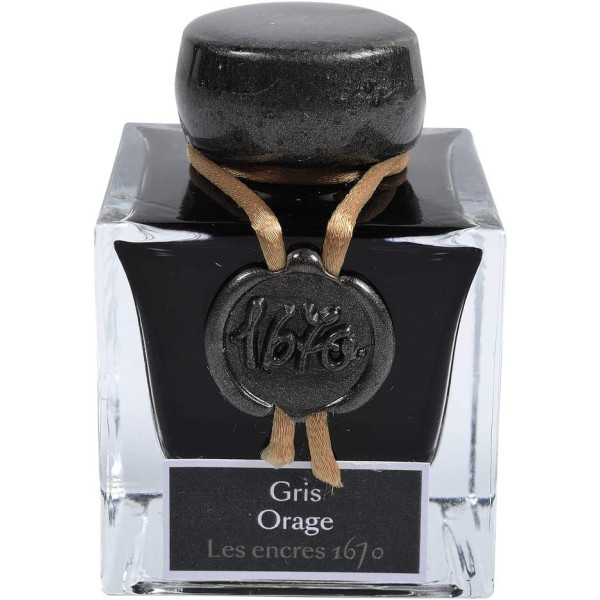 photo-Encre pour calligraphie - Gris orage - Les encres 1670 - Herbin - Flacon 50ml