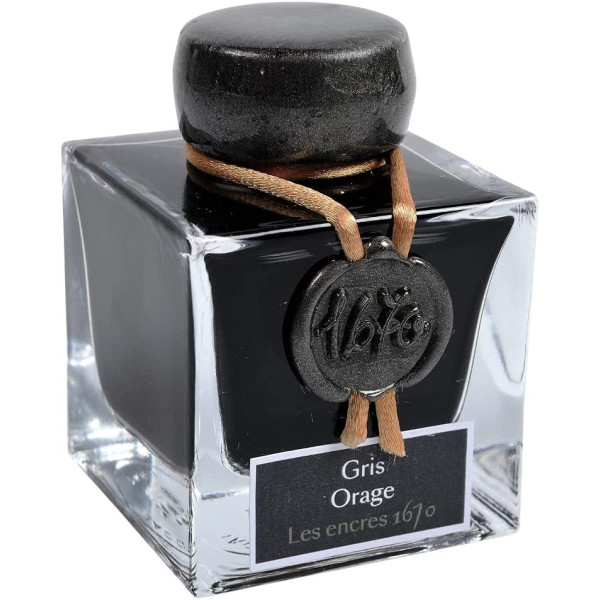Encre pour calligraphie - Gris orage - Les encres 1670 - Herbin - Flacon 50ml