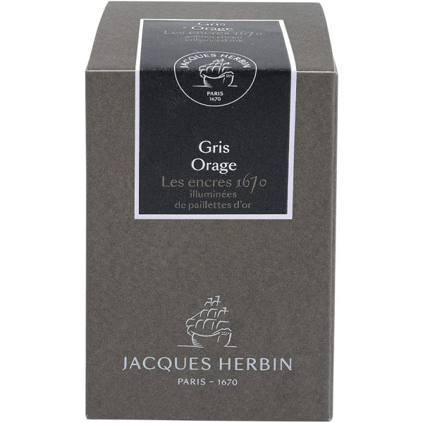 Encre pour calligraphie - Gris orage - Les encres 1670 - Herbin - Flacon 50ml