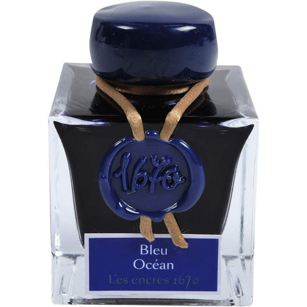 photo-Encre pour calligraphie - Bleu océan - Les encres 1670 - Herbin - Flacon 50ml