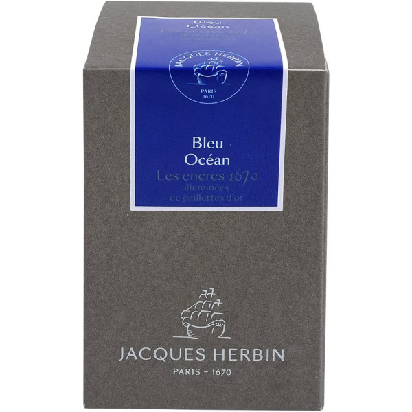 Encre pour calligraphie - Bleu océan - Les encres 1670 - Herbin - Flacon 50ml