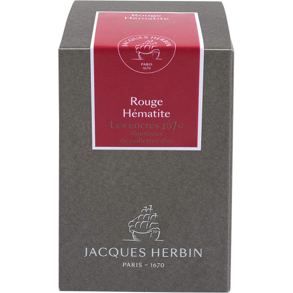 Encre pour calligraphie - Rouge hématite - Les encres 1670 - Herbin - Flacon 50ml