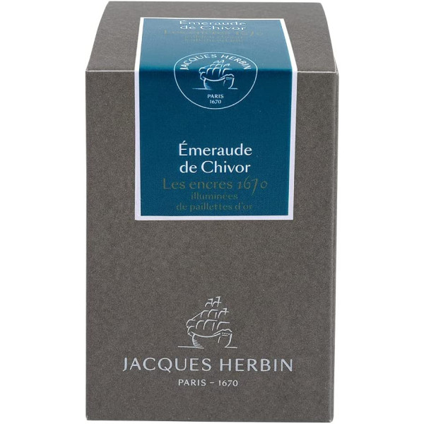 Encre pour calligraphie - Emeraude de Chivor - Les encres 1670 - Herbin - Flacon 50ml