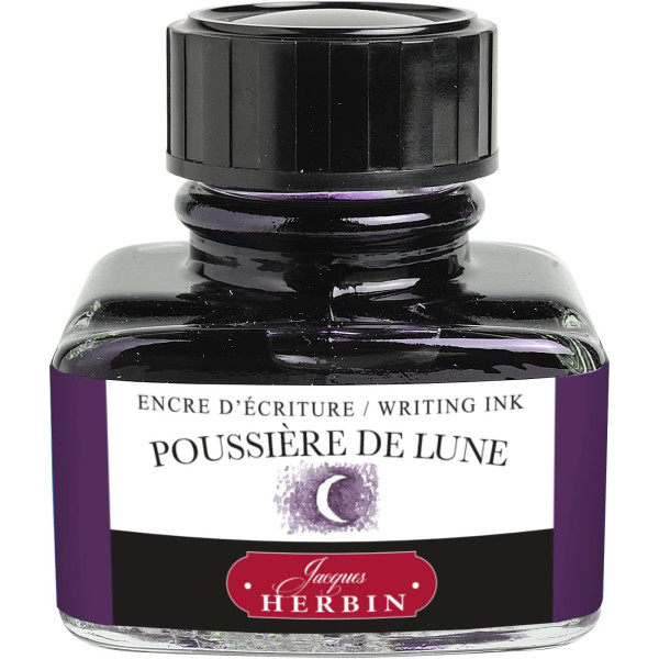 photo-Flacon d'encre pour stylo plume - Poussière de lune - Herbin - 30ml