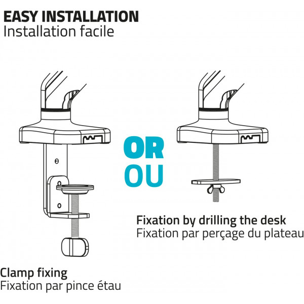 Support pour écran d'ordinateur PC - 17 à 32 pouces - Articulé - Ajustable