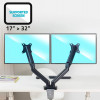 Support pour 2 écrans d'ordinateur PC - 17 à 32 pouces - Articulé - Ajustable