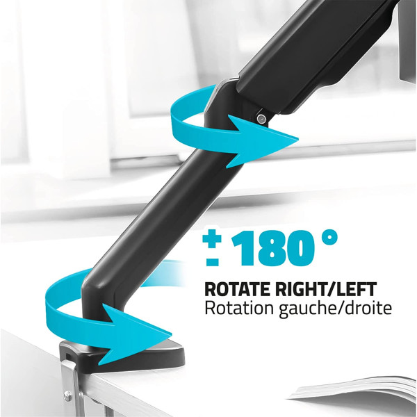 Support pour 2 écrans d'ordinateur PC - 17 à 32 pouces - Articulé - Ajustable