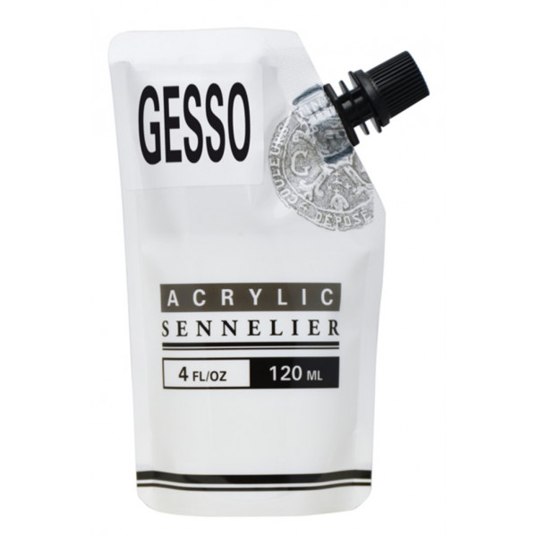 photo-Gesso - Blanc - Apprêt pour peinture acrylique - Sennelier - Sachet de 120ml