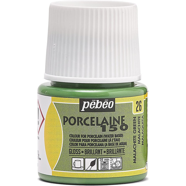 photo-Peinture pour porcelaine - Pébéo - Porcelaine 150 - Vert malachite - 45 ml