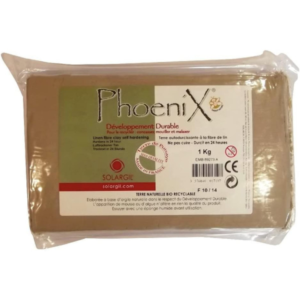 photo-Terre - Pâte - Autodurcissante - Fibre de lin - Phoenix - Solargil - 1kg