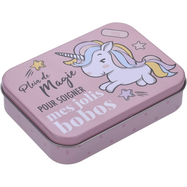 photo-Boîte métal de 24 pansements - Enfants - Licorne