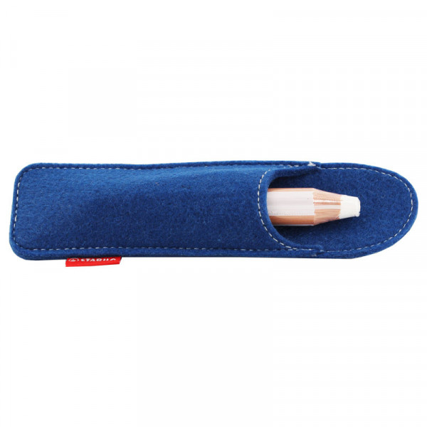 photo-Etui pour crayon STABILO Woody 3in1 - Bleu - Feutrine