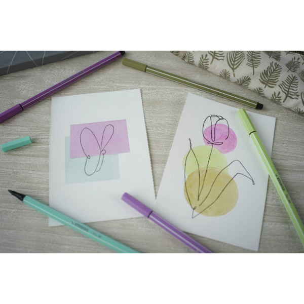 Etui carton de 65 feutres de dessin STABILO Pen 68 ARTY - pointe moyenne