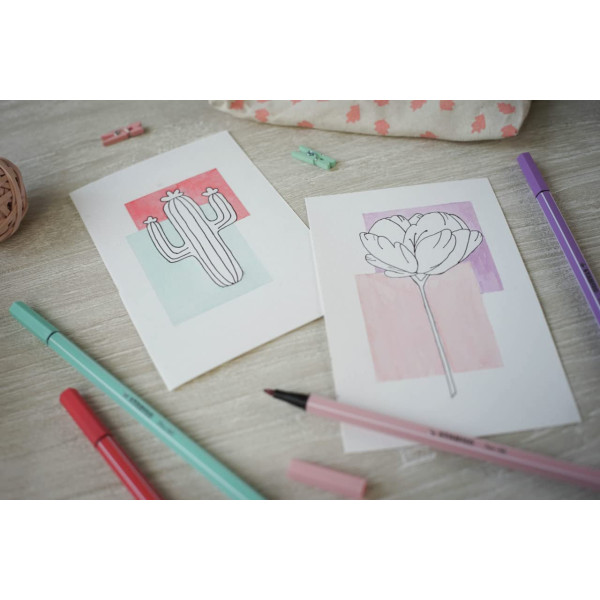 Etui carton de 65 feutres de dessin STABILO Pen 68 ARTY - pointe moyenne
