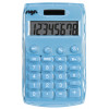 photo-Calculatrice de poche - Bleu - Energie solaire - 8 chiffres - Sign