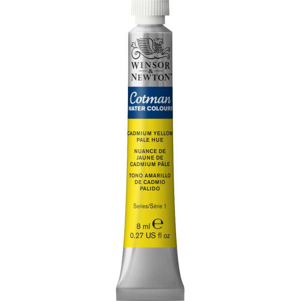 photo-Tube de peinture aquarelle fine - Nuance de jaune de cadmium pâle - Cotman - Winsor & Newton - 8ml