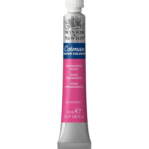 photo-Tube de peinture aquarelle fine - Rose permanent - Cotman - Winsor & Newton - 8ml