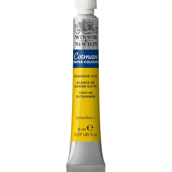 photo-Tube de peinture aquarelle fine - Nuance de gomme gutte - Cotman - Winsor & Newton - 8ml